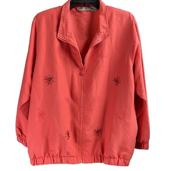 Kenneth Too Ladies Lightweight Zip Up Jacket, Size Medium, Coral - Picture 9 of 9